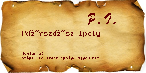 Pórszász Ipoly névjegykártya